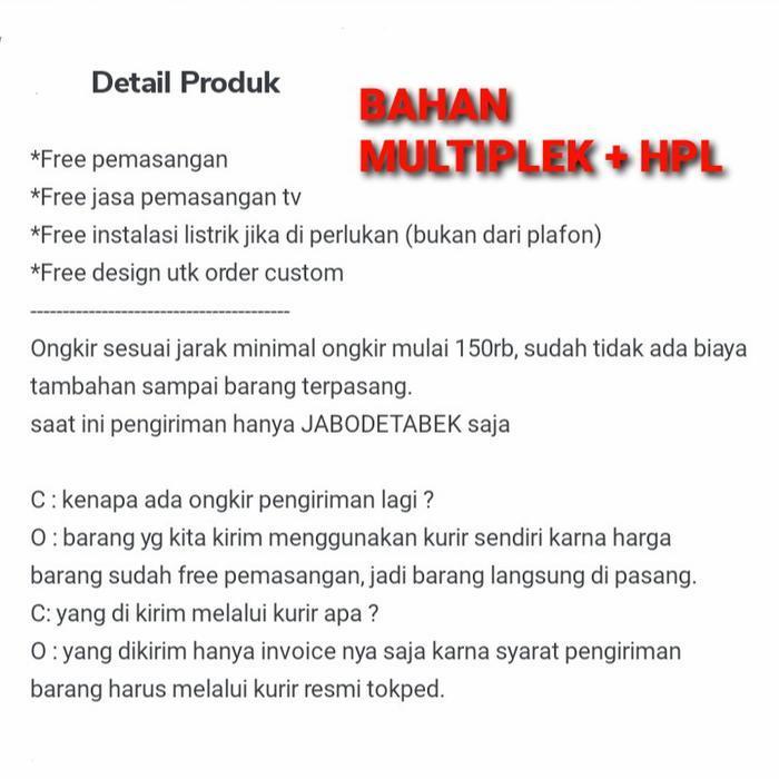 Backdrop tv simpel termurah minimalis uk 120 160 180