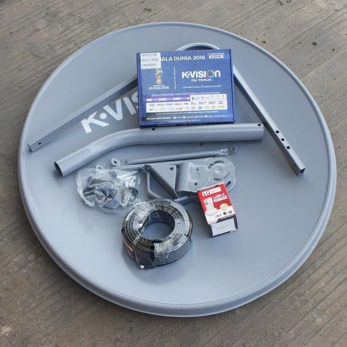 BIG SALE - Paket Fullset Parabola Mini K-vision 75 cm, Lnb, kabel dan Receiver K2000