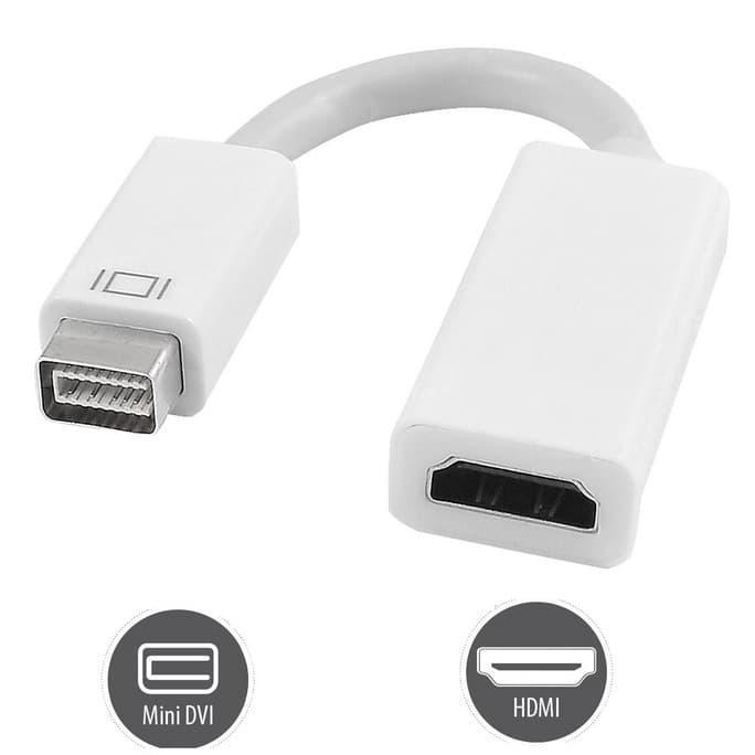 NEW Konektor Macbook White ke Proyektor - Mini DVI To HDMI