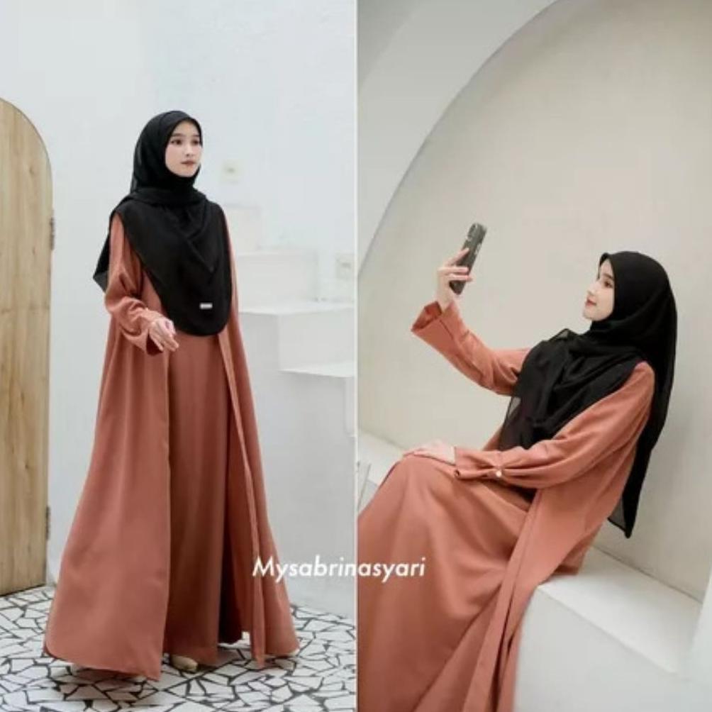 CUMA HARI INI Masayu Abaya - Gamis Abaya Wanita Premium Bahan Famous Outer dan Inner Menyatu Size S 