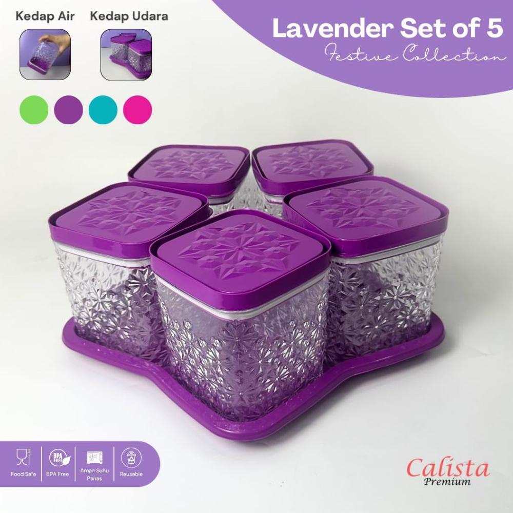 Unik Calista Toples Set Plastik Aesthetic Calista Lavender Toples Kue Kering Hampers Lebaran