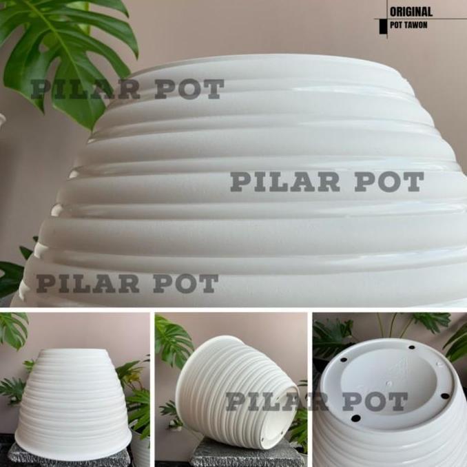 pot bunga tawon putih 30cm