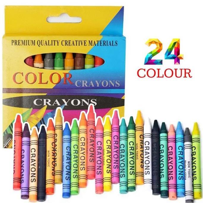 WESELTON Pensil Crayon Crayons Krayon  Pewarna Non Toxic Kecil Pocket Coloring 1 Set isi 24 Warna Al