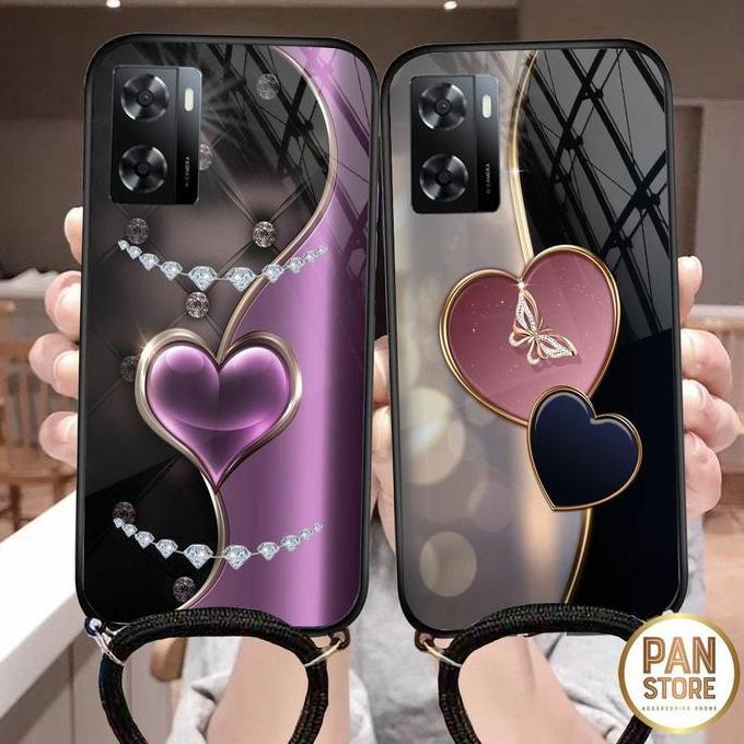 [KT07] SOFTCASE KACA + TALI FOR OPPO A57 2022 A16 A54 A15 A53 A33 A39