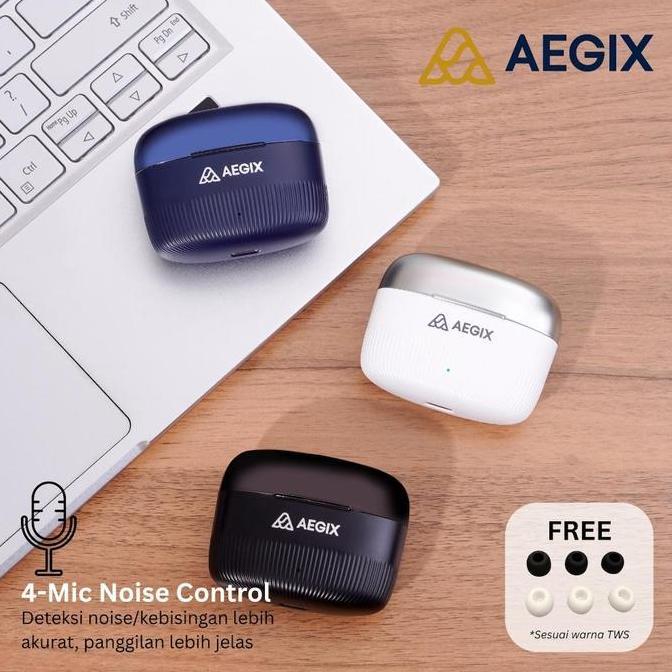 TWS AEGIX TW80 Bluetooth 6.0 Headset Wireless Stereo Bass ENC Peredam Kebisingan Earphone Earbuds Al