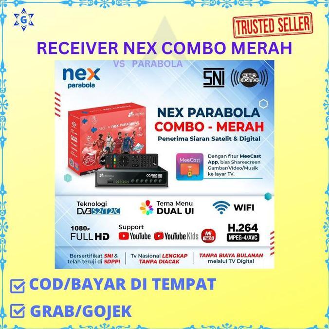 FLASH SALE - NEX RECEIVER NEX PARABOLA COMBO MERAH