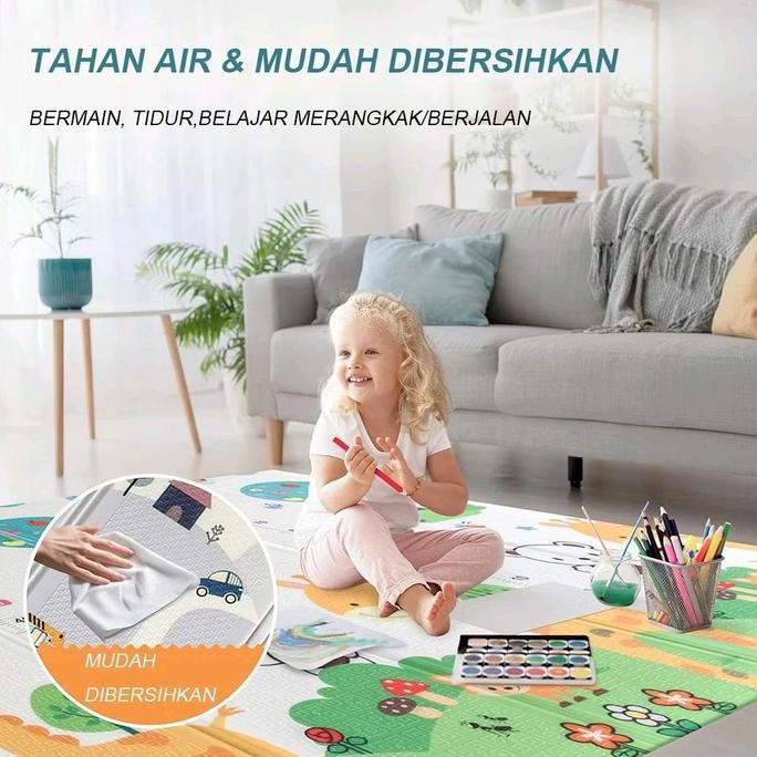 Playmate Bayi Karpet Lipat Motif 200X180Cm & 120X180Cm Tebal 8-15Mm Matras Lipat Sni Untuk Kegiatan 