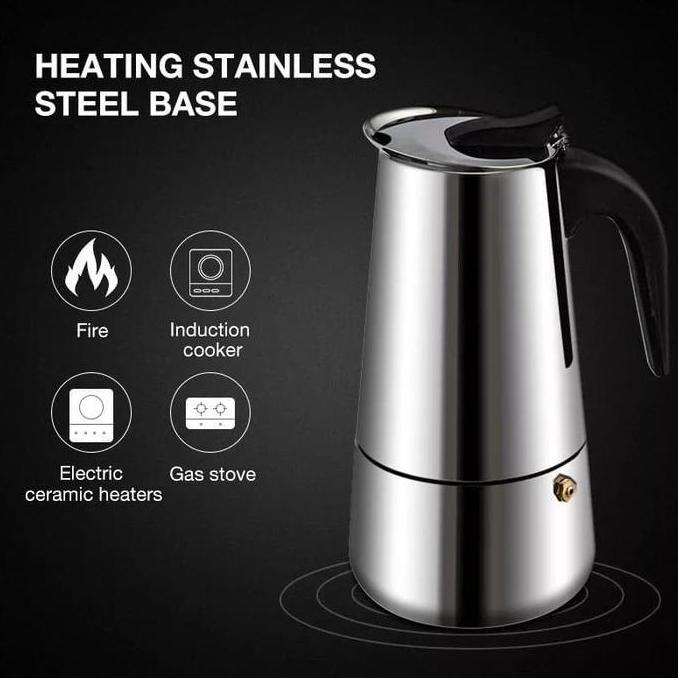 Moka Pot Coffee Maker Teko Stovetop Filter 300ml