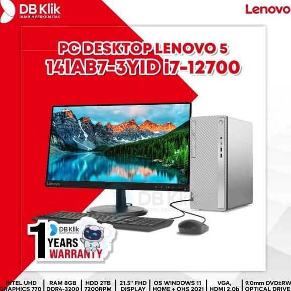 PC Desktop LENOVO IdeaCentre 5 14IAB7-3YID INTEL Core i7-12700 8GB DDR4/HDD 2TB INTEL UHD Windows 11