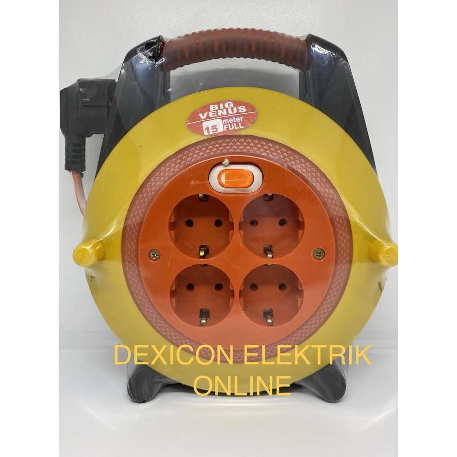 Trikup- Stop Kontak Venus 15 Meter Full/Roll Kabel/Kabel Box/Kabel Gulungan
