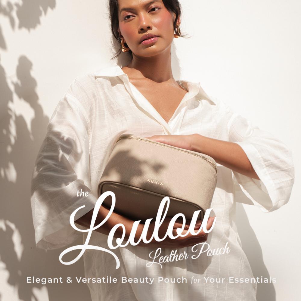 READY AERIS BEAUTE The Loulou Leather Pouch - Aeris Beaute Makeup Pouch, Travel Makeup Bag