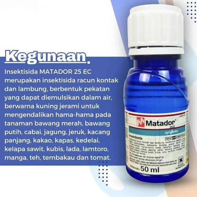 Obat Hama Tanaman Matador 25 EC 50 ML Insektisida Pembasmi Hama