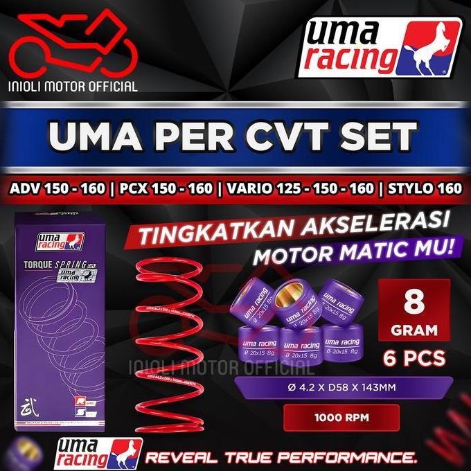 BEBAS ONGKIR - PER CVT UMA RACING PAKET ROLLER ADV 150 160 PCX 150 160 VARIO 125 FI VARIO 125 150 16