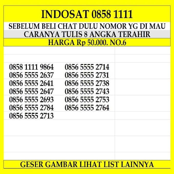 Nomor Cantik Indosat 4G LTE Ooredoo Nomer Kartu Perdana