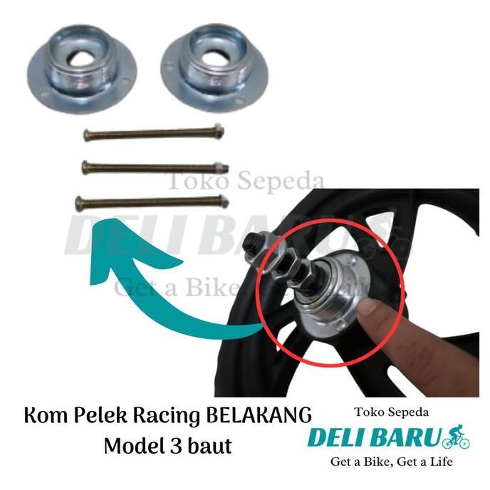 Promo Deli Baru Kom Velg Racing Komp Mangkok Pelek Belakang Model 3 Baut Untuk Sepeda Anak Ban Busa 