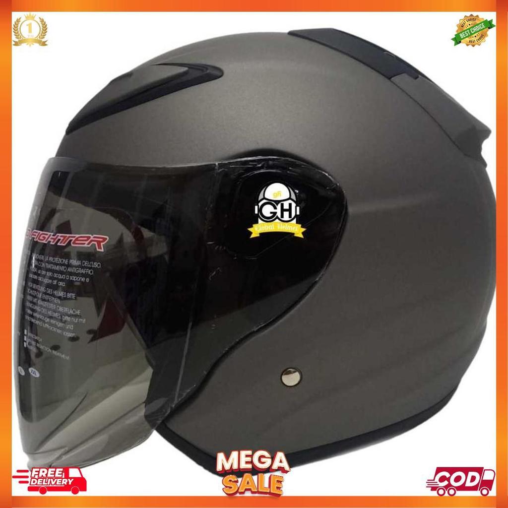 Helm Nhk Half Face Nhk R6 Nhk R 6 Solid Polos Grey Doff Nhk R6 Polos [H2]