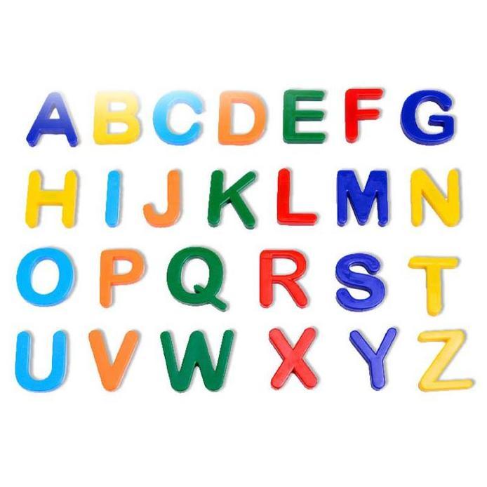 Mainan Edukasi Huruf Kapital Magnet Abjad Huruf Magnet Besar Pola Geometris Simbol Angka
