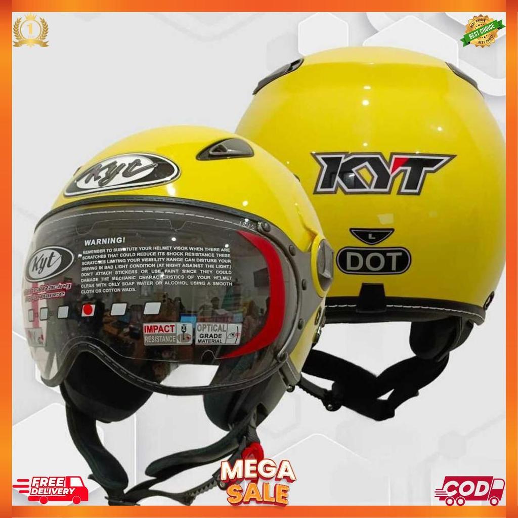 Helm Kyt Elsico Solid Lemon Yellow Half Face Kyt Helm Half Face Kyt Elsico Lemon Yellow [H2]
