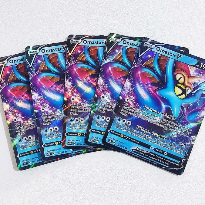Omastar V RR 018/098 S12 - Kartu Pokemon Indonesia