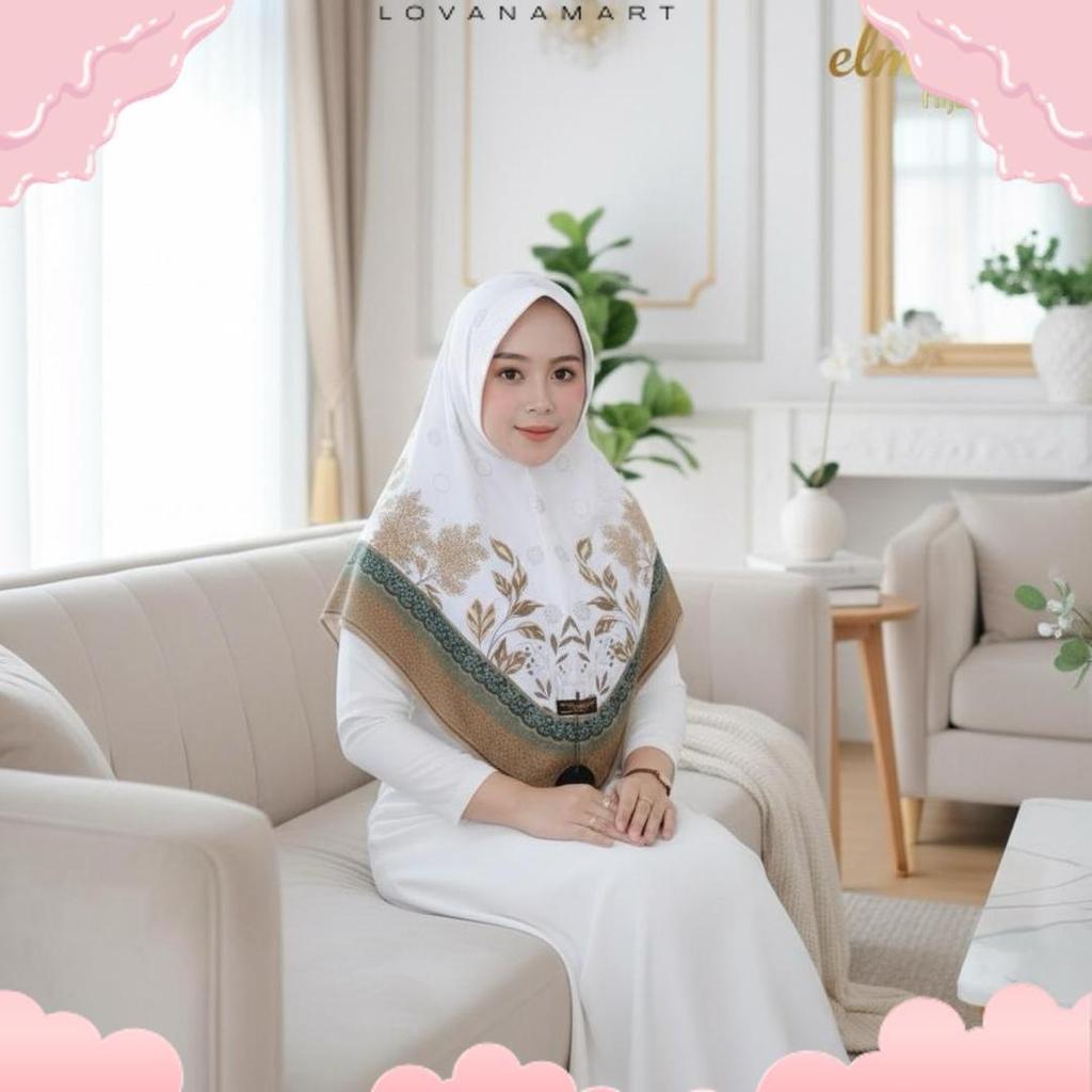 Hijab Instan Bergo Motif Bunga  Printing Jersey Zoya