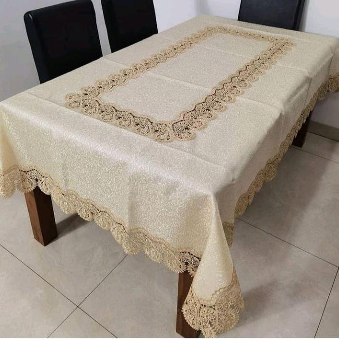 taplak meja makan 8 kursi renda sg premium