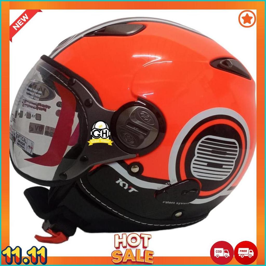 Kyt Helm Elsico Super Flo #1 Red Fluo Black Single Visor [H2]
