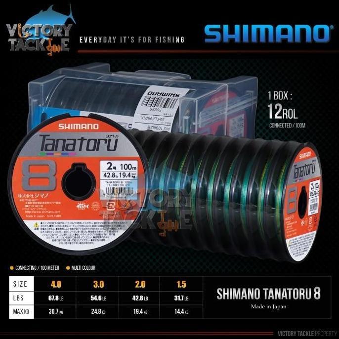 NEW SENAR PANCING / PE Shimano TANATORU X8 CONNECTING MULTICOLOR JAPAN Reel Joran