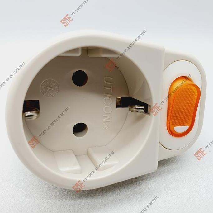 Ready stock Stop Kontak Uticon 1 Lubang + Switch