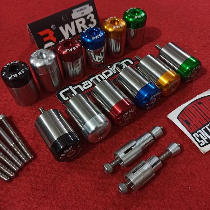 Bar End Jalu Balancer Stang WR3 M6 Baut 10 + Adapter Jalu Stang WR3
