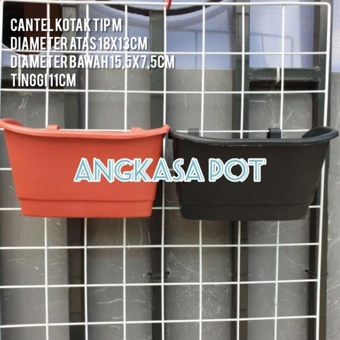 POT CANTEL KOTAK TIP M PTB M  Pot bunga Pot tempel Pot dinding cantol ram