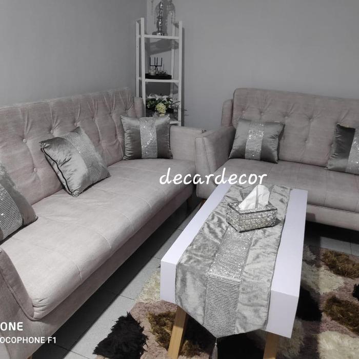 Table Runner Diamond berlian Blink Panjang 250 cm - Silver