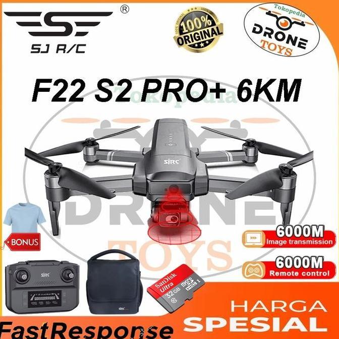 TERBARU - Drone GPS SJRC F22 S2 Pro+ 6KM 2-Axis Gimbal 4K Kamera RC Quadcopter