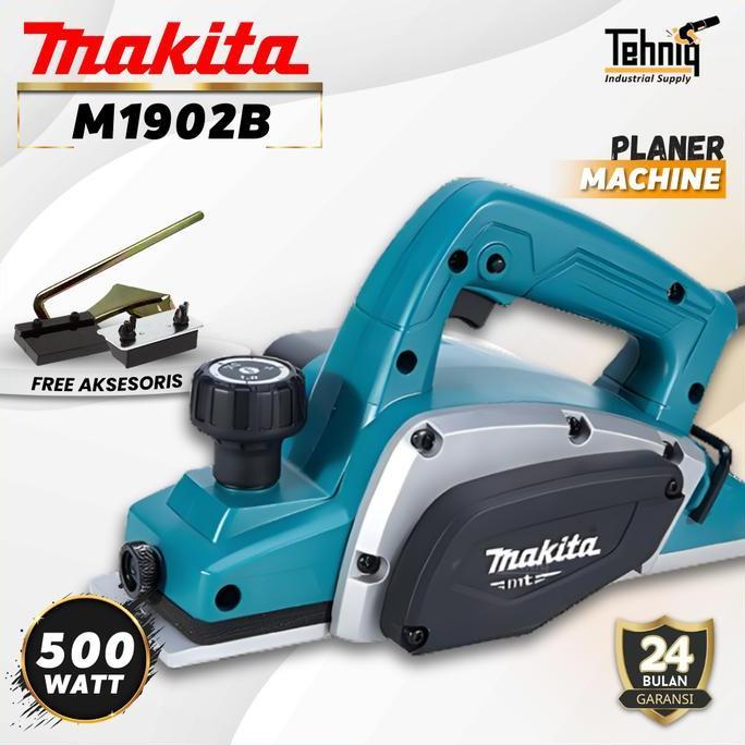 Makita M1902B Mesin Serut Sugu Pasah Ketam Kayu Listrik Planer Electrik 580 Watt