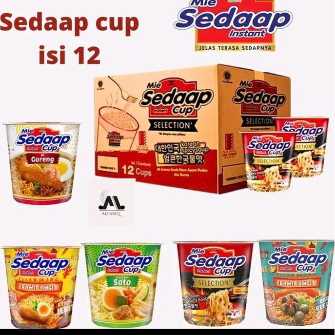 MIE SEDAP CUP KUAH & GORENG 1DUS 12PCS HALAL EXP SEPTEBER 2026