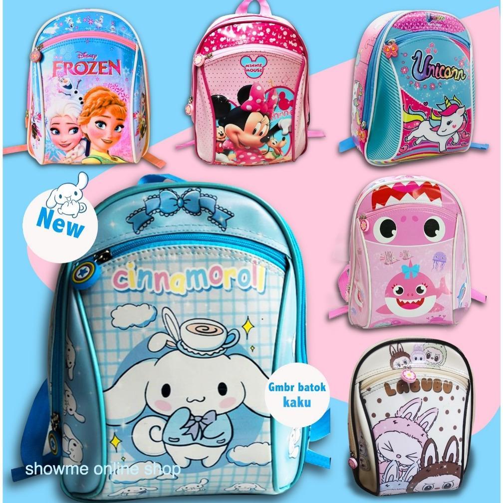 Gratis Ongkir SHOWME TAS ANAK SEKOLAH - TAS RANSEL PAUD PREMIUM GAMBAR BUSA KAKU - KEKAR - KARAKTER 