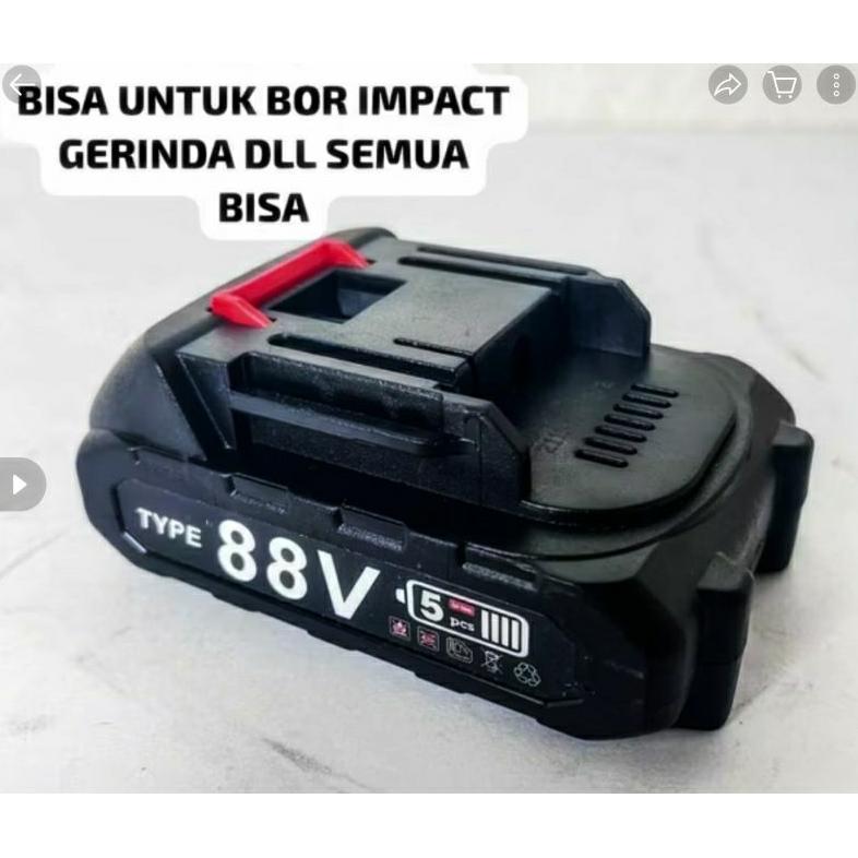 TERBARU 2026 BATERAI MESIN BOR CORDLESS 88VF BATERAI CORDLESS 88V IMPACT GERINDA DLL