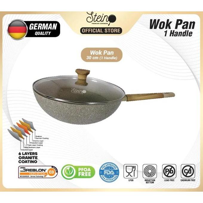 STEIN COOKWARE WOK PAN 30CM (1 HANDLE) + LID