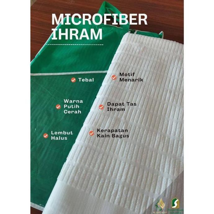 Kain Ihram Microfiber  Import | Kain Ihram Lembut Ihram Haji Dan Umrah | Ihram Nyaman Anti Gerah Kai