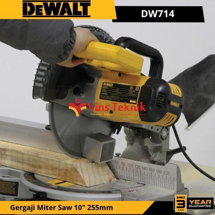 Promo Dewalt Dw 714 Mesin Potong Gergaji Kayu Dw714 Alumunium Mitre Miter Saw 10" 255Mm