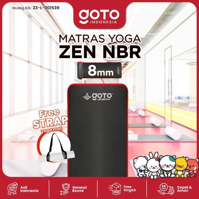 KUSUMORO Goto Zen NBR Yoga Mat 8mm Matras Olahraga Poundfit Anti Slip Tebal
