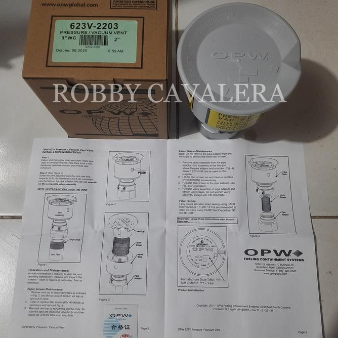 Pv Vent Valve Opw 623V Pressure Vacuum Upward Vent 2" Ul Pertashop