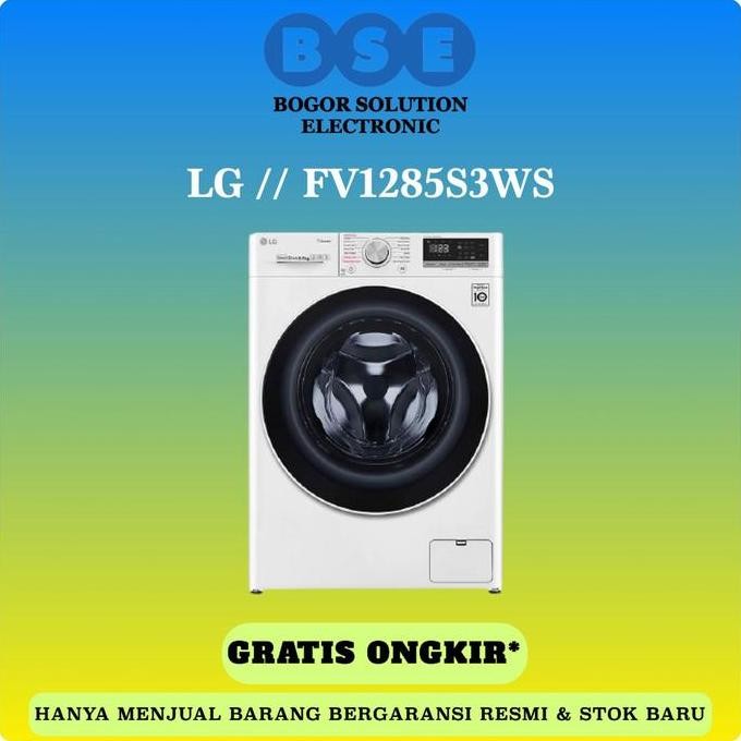 Promo LG MESIN CUCI FRONT LOADING 8.5kg FV1285S3WS | LG 8.5 KG | FV1285S3WS COD