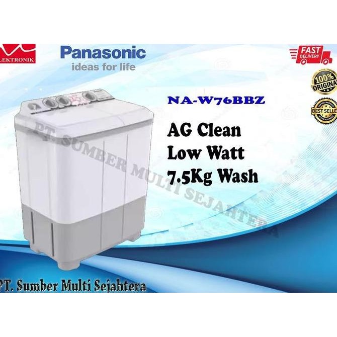 Promo Mesin Cuci 2 Tabung Panasonic Kapasitas 7 KG NA-W76BBZ 2H COD