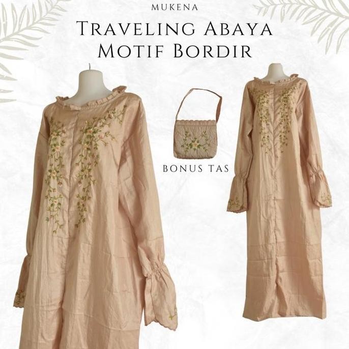 Mukena Traveling Abaya Parasut Bordir