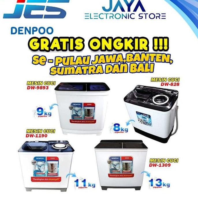 Promo Denpoo Mesin Cuci 2 Tabung DW 828 4P COD