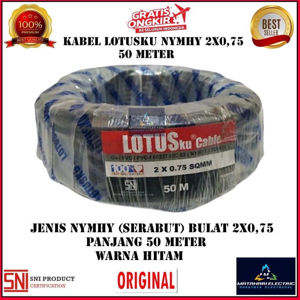kabel listrik NYMHY lotusku 2x0,75/Kabel hyo lotusku 50m/kabel hyo