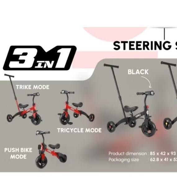 Mainan Dorong Sepeda Roda 3 Anak 2 3 4 5 tahun Sepeda Balancebike 3 in 1