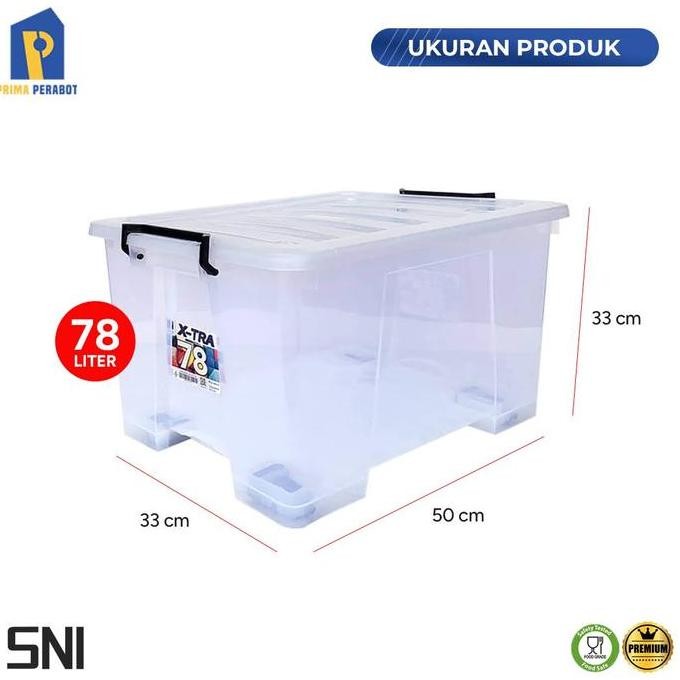 Storage Box Transparan 78 Liter Container Penyimpanan Boks Besar