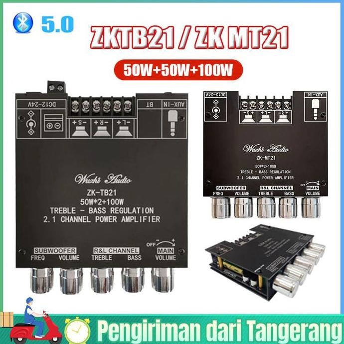SINISTER- Audio Stereo Bass Power Amplifier Board ZK-TB21 ZK-MT21 ZK-502MT Bluetooth 5.0 50Wx2+100W 