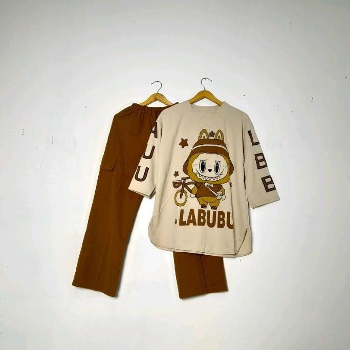 Promo Ibm - Grosir Setelan Oneset Labubu Wanita Remaja Dewasa Zenic Premium Baju Katun Celana Kulot 